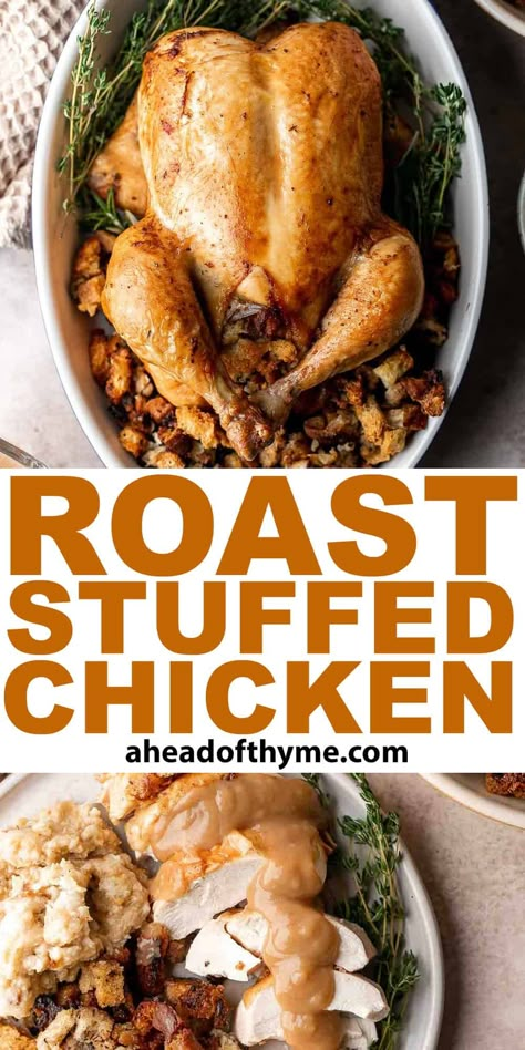 Roast Stuffed Chicken Stuffing For Chicken Recipes, Roast Chicken For Thanksgiving, Roasted Chicken And Dressing, Roasted Chicken And Stuffing, Whole Chicken Stuffed With Stuffing, Roast Stuffed Chicken Whole, Oven Roasted Chicken Whole Stuffed, Roasted Chicken Whole With Stuffing, Whole Chicken With Stuffing In Oven