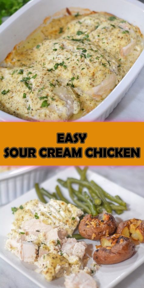 Cream Chicken Recipes, Cream Chicken, Sour Cream Chicken, Sour Cream Sauce, Cook Chicken, Easy Oven, Baked Chicken Breast, Best Chicken Recipes, Mango Salsa