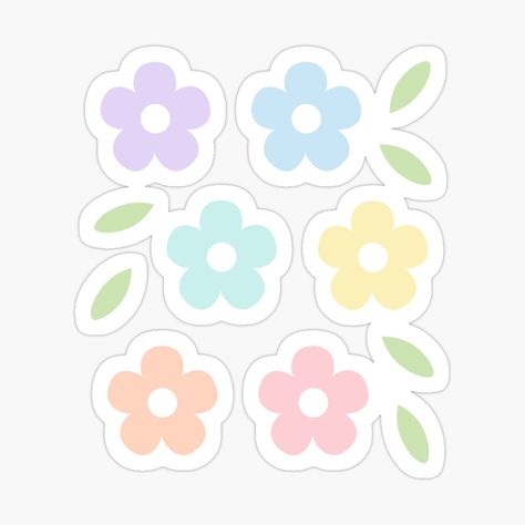 Get my art printed on awesome products. Support me at Redbubble #RBandME: https://www.redbubble.com/i/sticker/Pastel-Flowers-Kawaii-Cute-Cottagecore-Aesthetic-by-candymoondesign/57599497.EJUG5?asc=u Flowers Kawaii, Cottagecore Flowers, Desk Stickers, Cozy Cottagecore, Sticker Design Inspiration, Buy Stickers, Aesthetic Sticker, Aesthetic Flowers