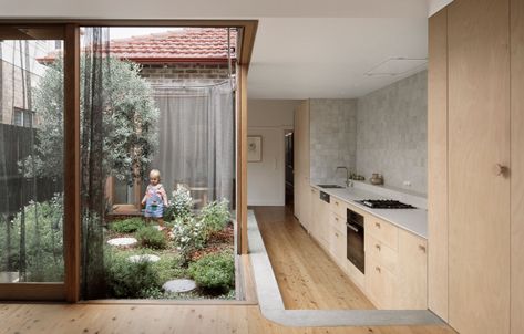 A Compact Wellington Home Built Around A Flowering Indoor Courtyard Kaufmann House, Sydney House, Top Architects, Melbourne House, Most Beautiful Gardens, Australian Architecture, Victorian Terrace, Architecture Awards, Patio Interior