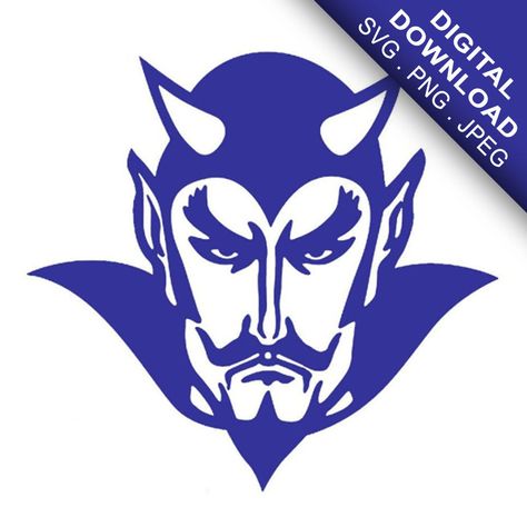 Devils School Mascot SVG Digital Download : School Book | Etsy Wall Decal Bedroom, Bedroom Decals, Sport Club, Duke Blue Devils, Unique Buildings, Blue Devil, Label Tag, Sports Svg, Anniversary Photos