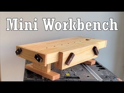 PORTABLE WORKBENCH BUILD // Small Space Budget Woodworking - YouTube Mini Workbench, Portable Work Table, Small Workbench, Woodworking Plans Workbench, Workbench Table, Portable Workbench, Laptop Desk For Bed, Building A Workbench, Workbench Designs