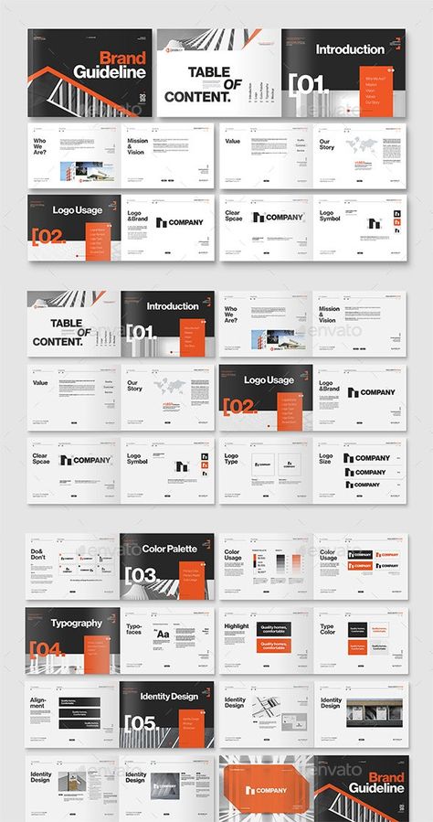 Brand Guidelines Brochure Template - Brochures Print Templates Corporate Design Manual, Brand Guidelines Book, Best Brochure Design, Brand Guidelines Design, Media Branding Design, Presentation Slides Design, Brand Guidelines Template, Brochure Design Templates, Social Media Branding Design