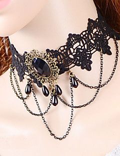 Vintage Gothic Tassels Chain Necklace Classical Feminine Style Black Lace Choker Necklace, Tattoo Choker Necklace, Gothic Mode, Black Lace Choker, Lace Choker Necklace, Vintage Choker Necklace, Tattoo Choker, Lace Choker, Vintage Choker