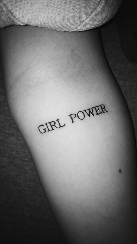 Girl Power tattoo Powerful Tattoos For Women, Feminist Tattoo, Girl Power Tattoo, Power Tattoo, Tattoo Power, Small Tattoos With Meaning, Small Girl Tattoos, Small Tattoos Simple, Trendy Tattoo