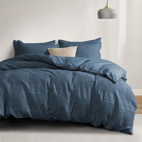 Queen Size Duvet Covers and Sets - Bed Bath & Beyond Navy Blue Bedding Farmhouse, Dark Blue Duvet Cover, Blue Bedding Set, Mens Bedding, Light Blue Duvet Cover, Blue Duvet Covers, Navy Blue Bedding, Men's Bedding, Textured Duvet Cover