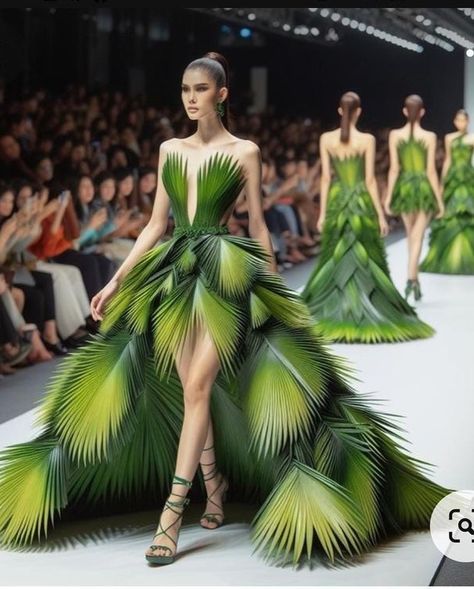 Rainforest Environment, Wardrobe Essentials For Women, Fashion Show Themes, Elegant Wardrobe, Unusual Clothes, Fashion Show Dresses, Tropical Fashion, Us Fashion, Conceptual Fashion