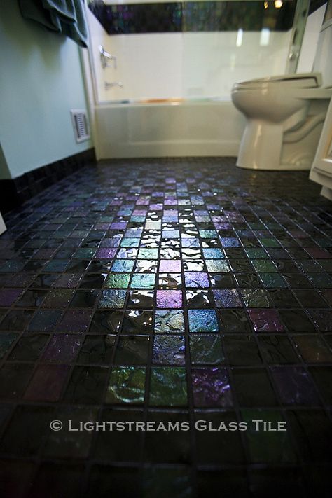 - Lightstreams Glass Bathroom Floor Tile | Dark Silver Grey Black Goth Houses, Dark Home Decor, Goth Home, Goth Home Decor, Dark Home, Glass Bathroom, Gothic Decor, Gothic Home Decor, Gothic House