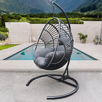 Black rattan chair