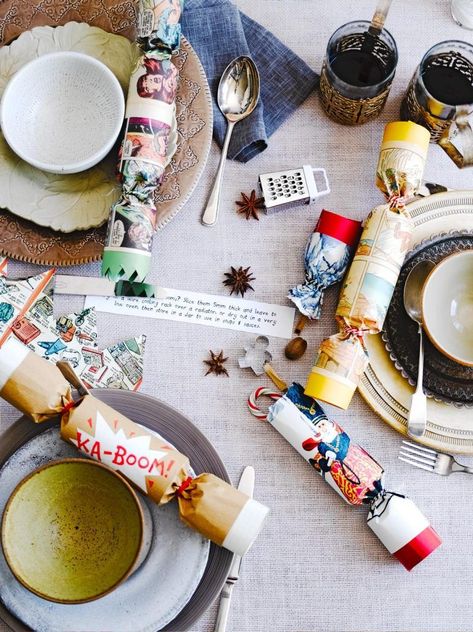 How to make homemade Christmas crackers | Features | Jamie Oliver Homemade Christmas Crackers, Jamie Oliver Christmas, Diy Christmas Crackers, Homemade Crackers, Christmas Cracker, Recycling Ideas, Christmas Dinner Table, Edible Gifts, Things To Make