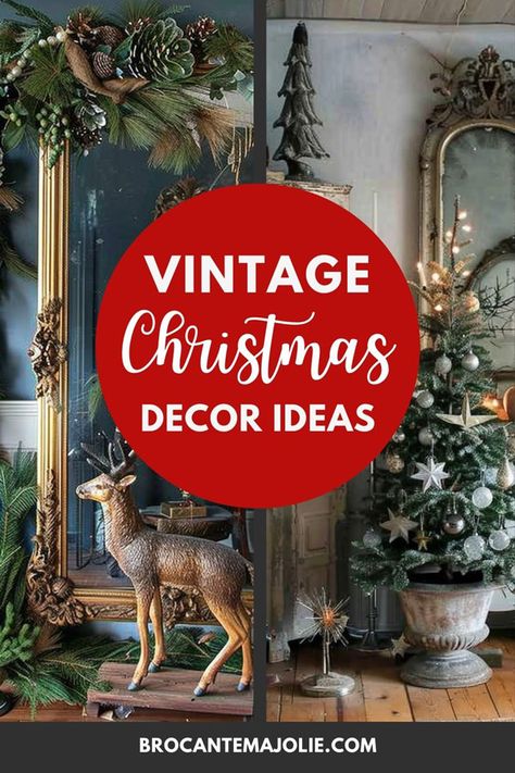 Bring Back the Magic of Christmas with Vintage Christmas Decor Ideas - Brocante Ma Jolie French Vintage Christmas Decor, French Vintage Christmas, Vintage Elegant Christmas, Ice Skate Christmas Decor, White Christmas Lanterns Decorated, 1920 Christmas Decorations, Vintage Christmas Vignettes Display, Elegant Vintage Christmas Decor, Vintage Christmas Theme Decor