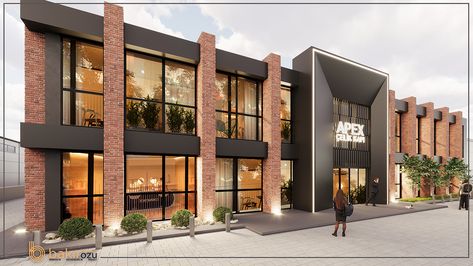 APEX - FACTORY :: Behance Modern Warehouse Design Exterior, Facade Design Modern, Factory Facade Design, Factory Building Design, Concept Landscape, Site Plan Design, Black Architecture, Building Front Designs, Hvac Design