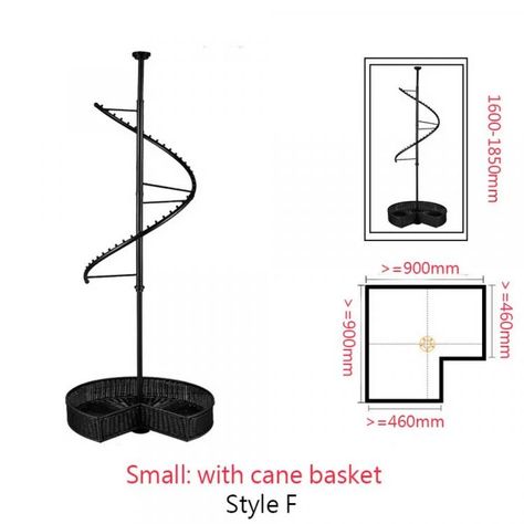 S Spiral Clothing Rack Cane Baskets, Closet Design Layout, Smart Home Design, Accessories Display, Small Room Design, Clothes Rack, Closet Designs, Closet Design, Metal Furniture