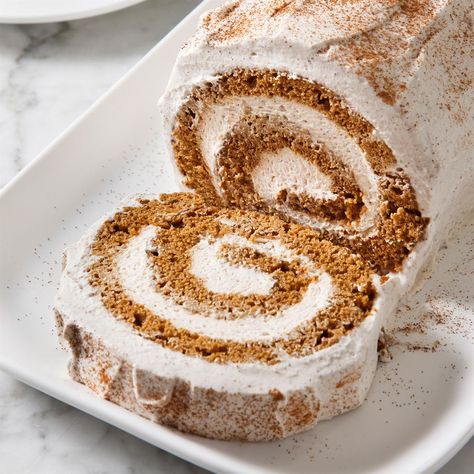 Gingerbread Cake Roll With Eggnog Cream, Ginger Yule Log, Easy Cake Mix Yule Log, Eggnog Yule Log, Raspberry Yule Log Cake, Candy Cane Cake Roll, Snickerdoodle Roll Cake, Gingerbread Yule Log Cake, Gingerbread Swiss Roll