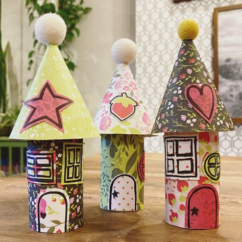 Toilet paper roll fairy homes 🧚‍♀️🧚‍♂️ Paper Tube Fairy Houses, Fairy House Crafts, Rolled Paper Art, Fairy Homes, Toilet Paper Crafts, Egg Carton Crafts, Toilet Paper Roll Crafts, Paper Roll Crafts, Art N Craft