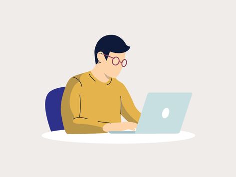 Working Gif, Man Working On Computer, Working On Computer, Man Working, Person Icon, Animation Illustration, Cartoon Clip, Flat Design Illustration, Electronics Mini Projects