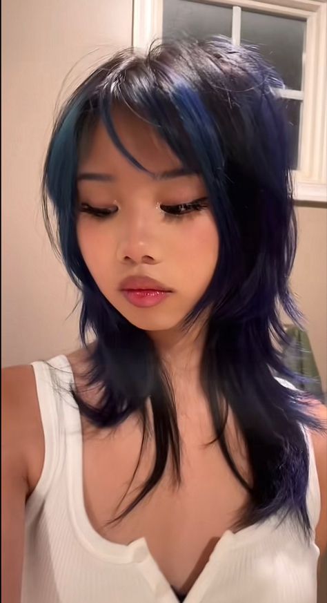 Jellyfish Haircut, 2024 Hair Trends For Women, 2024 Hair Trends, Wolfcut Hair, Dyed Hair Inspiration, Hair Inspiration Short, Hairstyles For Layered Hair, Blue Highlights, Alternative Hair