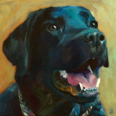 Daily Paintworks - "Arthur" - Original Fine Art for Sale - © Philla Barkhorn Painting Dogs, Dog Watercolor Painting, Dog Portraits Painting, Labrador Art, Labs Art, Dog Labrador, Black Labrador Retriever, Fine Art Painting Oil, Black Labs