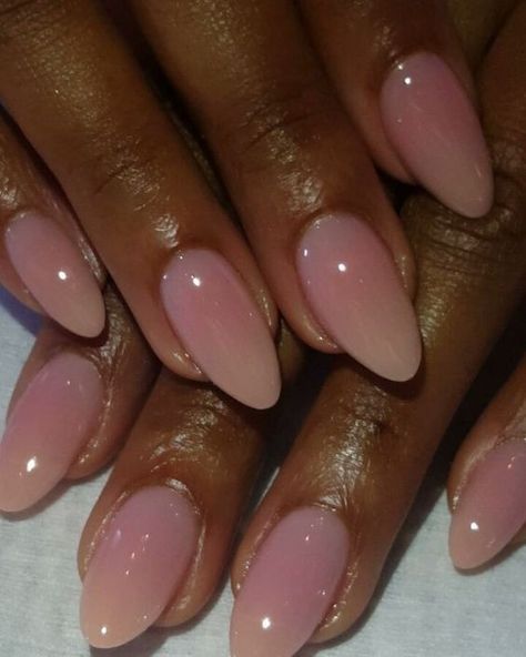 Gel X Shapes, Simple Pointy Nails, Trendy Nails French Tip Ombre, Natural Nails Designs Almond, Flesh Pink Nails, Neutral Pink Nails Almond, Natural Pink Jelly Nails, Subtle Ombré Nails, Nude Blush Nails