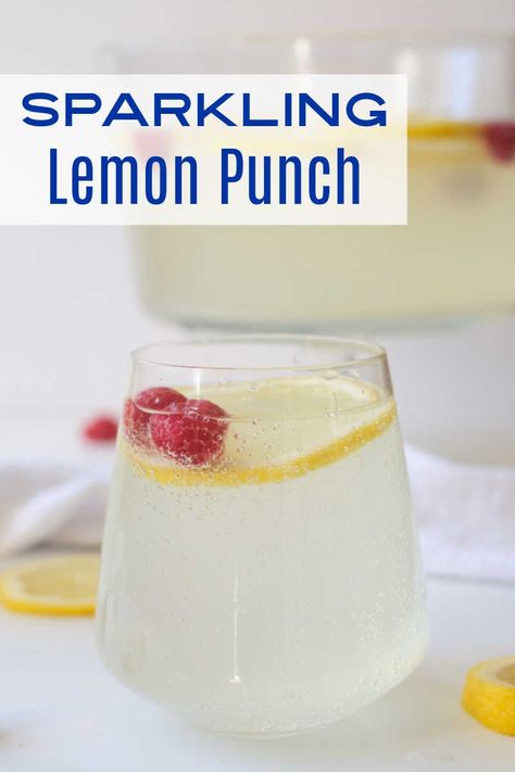 Lemonade And Sprite Punch, Light Non Alcoholic Punch, Baby Shower Punch Gender Neutral, Sparkling Lemonade Punch, Lemon Punch Recipes, Lemonade Sprite Punch, Lemonade Punch Recipes Non Alcoholic, Sparkling Lemonade Non Alcoholic, Punch With Frozen Lemonade