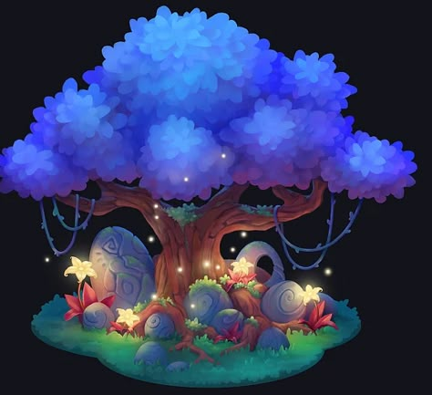 Glowing Tree Art, Magic Tree Concept Art, Magical Tree Illustration, Magic Tree Drawing, Magic Tree Illustration, Magic Forest Concept Art, Enchanted Tree Drawing, Magical Tree Drawing, Magical Forest Illustration