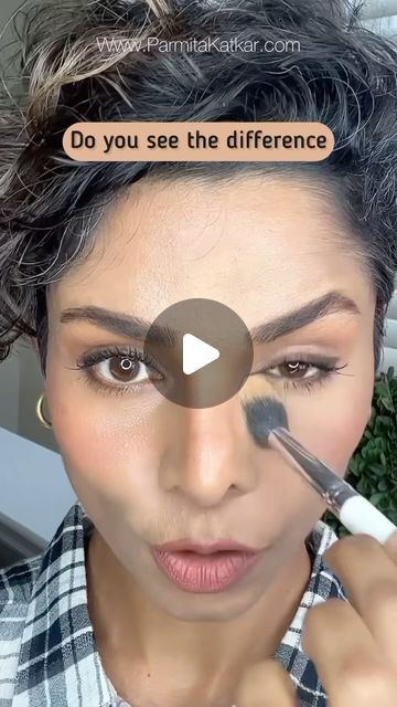 Parmita katkar on Instagram: "👀 Want dewy, fresh makeup that doesn’t look oily or completely matte? 💡 Learn the trick to achieve that dewy look! 🤔 So, how can you keep your makeup looking dewy? Here’s the secret 🔒: ✨ The key is to strategically apply powder to specific areas of your face. By avoiding a heavy application all over, you’ll prevent that dull, flat appearance. Instead, focus on blending and blurring any prominent facial folds, while keeping the rest of your skin looking glossy and glowing – no highlighter needed! 💁‍♀️ ⛔️ But here’s the thing – avoiding powder altogether is not the solution either. It can actually make your foundation look oily in no time. So, follow my tips and tricks for that perfect dewy makeup look that will have everyone asking for your secret! 😍 @ Powder Foundation How To Apply, Dewy Makeup Look, Fresh Makeup, Dewy Makeup, Powder Foundation, Highlighter Makeup, Highlighter, Makeup Yourself, The Secret