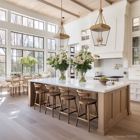 Cream Kitchen Cabinets, Warm Wood Flooring, Cream Kitchen, Neutral Kitchen, Dream Kitchens Design, Farmhouse Kitchen Cabinets, Kitchen Inspiration Design, Modern Farmhouse Kitchens, Decoration Inspiration