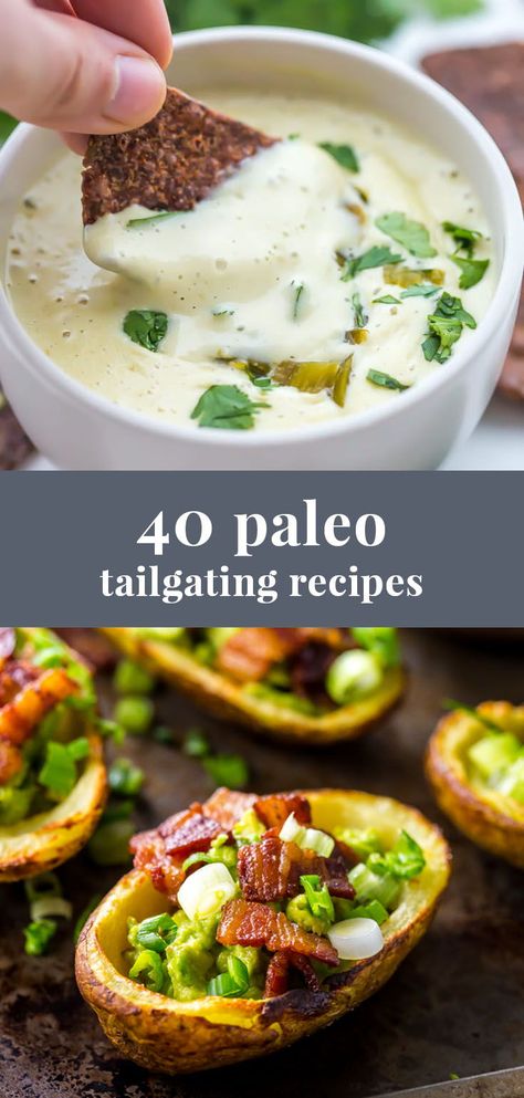 I've compiled the 40 best paleo tailgating recipes to make this football season epic! Whole30, Dairy-free, gluten-free, grain-free, and refined-sugar-free. #paleo #snacks Dairy Free Appetizers, Paleo Appetizers, Paleo Meal Prep, Healthy Superbowl Snacks, Best Paleo Recipes, Tailgating Recipes, Superbowl Snacks, Paleo Lunch, Paleo Snacks