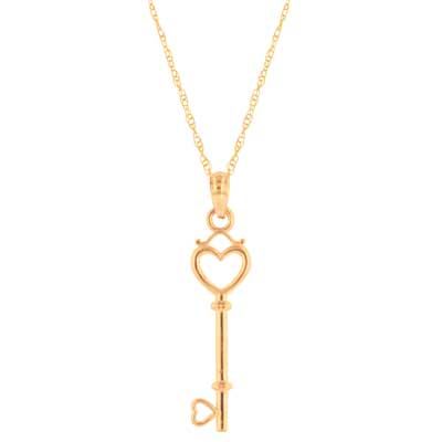 Heart Key Pendant in 10K Gold Dream Fashion, Key Pendant Necklace, Heart Key, Heart And Key, Local Jewelry, With Meaning, Key Pendant, 10k Gold, Necklace Designs