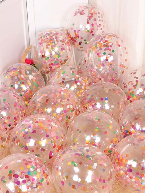 10pcs Decorative Confetti Balloon | SHEIN USA Clear Balloons, Galentines Party, Confetti Birthday, Colorful Birthday, Jungle Party, Balloon Decorations Party, Confetti Balloons, Baby Sprinkle, 16th Birthday