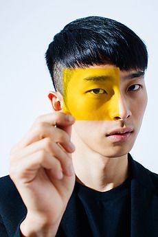 Yellow Lighting Photography, Yellow Portrait Photography, Yellow Lighting, Yellow Portrait, Yellow Photography, Lighting Photography, Asian Man, Colorful Portrait, Male Portrait