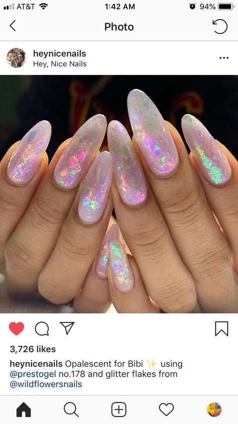 Pink Foil Nails, Foil Nail Designs, Emerald Nails, Nail Foils, Opal Nails, Unghie Sfumate, Confetti Nails, Foil Nail Art, Holo Nails