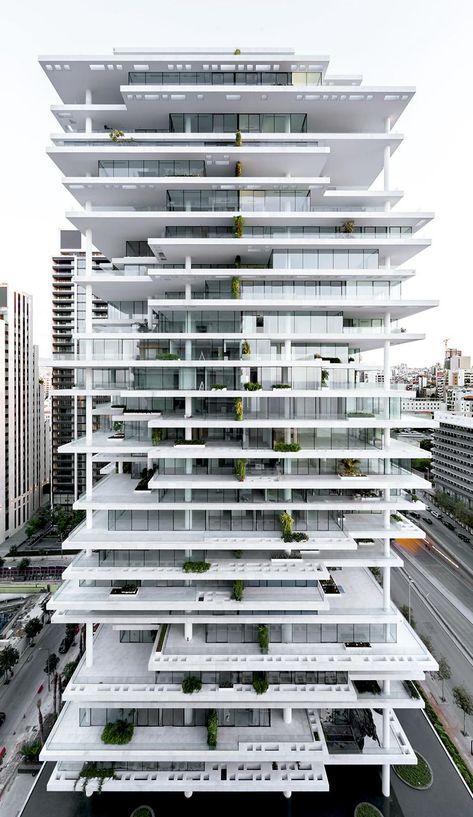 Beirut Terraces / Herzog & De Meuron, Herzog And De Meuron Architecture, Beirut Terraces, Terrace Architecture, Herzog And De Meuron, Iwan Baan, Facade Engineering, Minimal Windows, Vertical City