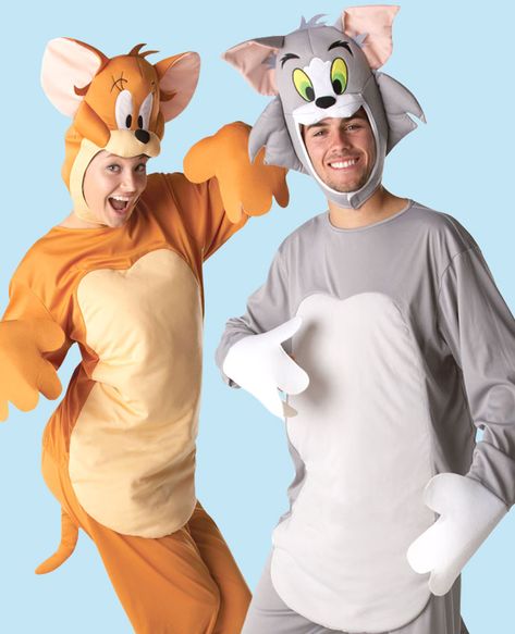 Tom & Jerry fancy dress costume idea for couples Tom Jerry Costume, Tom And Jerry Costume Couple, Tom And Jerry Costume, Couples Fancy Dress, Fancy Dress Ideas, Party Decorations Balloons, Decorations Balloons, Halloween 20, Fancy Dress Costume