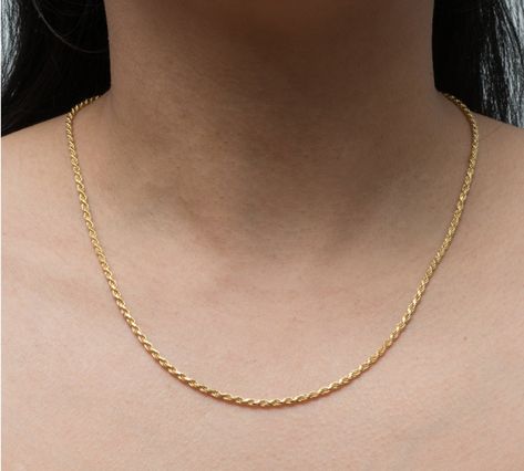 Gold Chains For Women Design, Gold Chain Designs For Women, Gold Chain Necklace Womens, Real Gold Chains, Diamond Chain Necklace, Gold Chain Design, Gold Rope Chains, Rope Chain Necklace, Gold Cross Necklace