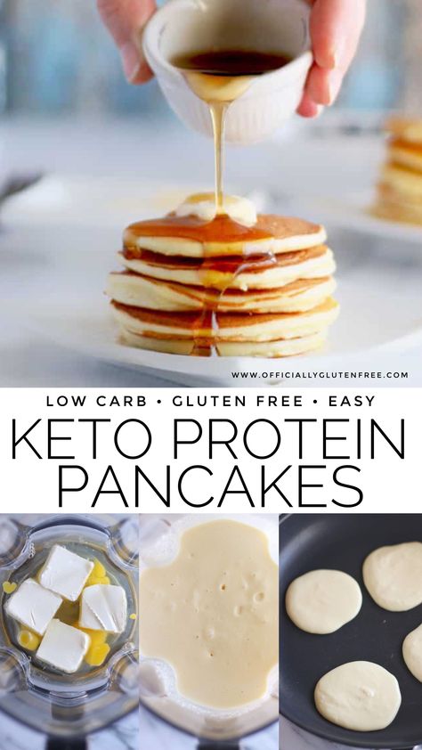 These Light and Fluffy Keto Coconut Protein Pancakes are an Easy Low Carb Breakfast that can be whipped up in 20 minutes or less. They’re a Delicious Blender Pancake made with your Favorite Protein Powder and Coconut Flour. Coconut Flour Protein Pancakes, Keto Pancakes Coconut Flour, Coconut Flour Pancakes Recipe, Keto Protein Powder, Easy Protein Pancakes, Protein Powder Pancakes, High Protein Pancakes, Coconut Flour Pancakes, Coconut Pancakes