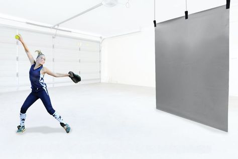 Softball Practice Pitching Trainer Backstop Garage Kit from Garage Batting Cage Company Garage Batting Cage, Batting Cage Net, Softball Batting, Softball Practice, Batting Cage, Softball Pitching, Garage Basement, Golf Simulator, Softball Life