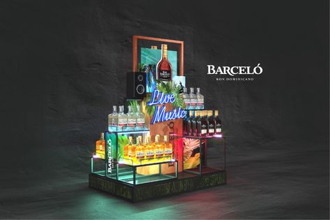 BARCELO PALLET | Behance Liquor Display Ideas, Liquor Marketing, Alcohol Stand, Beer Exhibition, Bottle Glorifier, Suit Display, Pixar Fest, Beer Display, Pernod Ricard