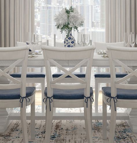 Hamptons Style Dining Room, Hamptons Dining Room, Hampton Style Kitchen, Beach House Dining Room, Hamptons Dining, Hampton Home, Glam Living Room Decor, Coastal Dining Room, Interior Design Institute