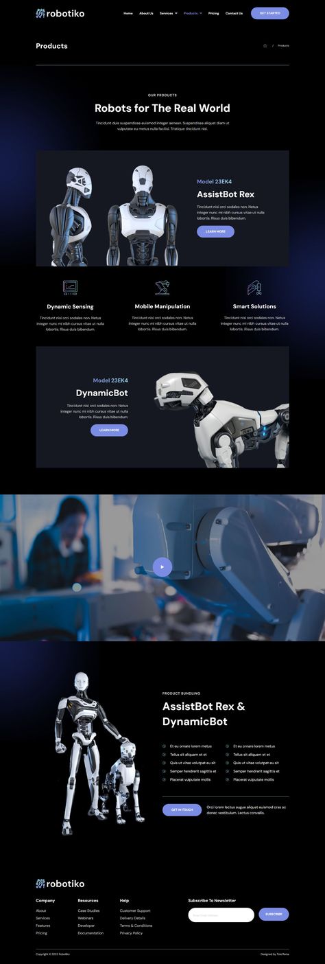 Robotiko - Robotic & AI Elementor Template Kit Robotics Website Design, Future Robots, Ux Kits, Advertisement Template, Web Design Ideas, Ad Template, Woocommerce Themes, Robot Design, Html Templates