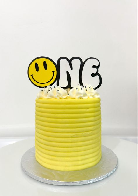 Checkered Smash Cake, Smiley Face Smash Cake, Two Cool Birthday Cake, One Happy Dude Cake, Smiley Face Cake, Smile Cake, Checkered Cake, Dude Birthday Party, Dude Birthday