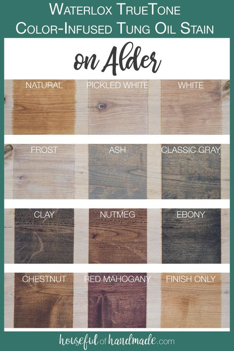 Stain On Alder Wood, Stain Colors For Wood, Knotty Alder Stain Colors, Stain On Knotty Alder, Alder Stain Colors, Knotty Alder Stain, Different Wood Stains, Outdoor Deck Design, Alder Kitchen Cabinets