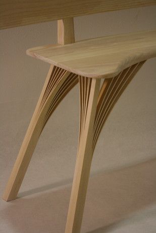 Bent Lamination, Wooden Trestle Table, Bending Wood, Cnc Table, Intimate Space, Unusual Furniture, Woodworking Projects Furniture, Bench Seats, Wood Furniture Design