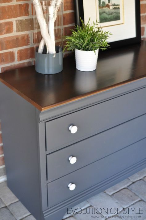 Gray Dresser Makeover, Gray Dresser, Dresser Diy, Gray Furniture, Dresser Redo, Grey Bedroom Furniture, Diy Dresser Makeover, Grey Dresser, Dressers Makeover