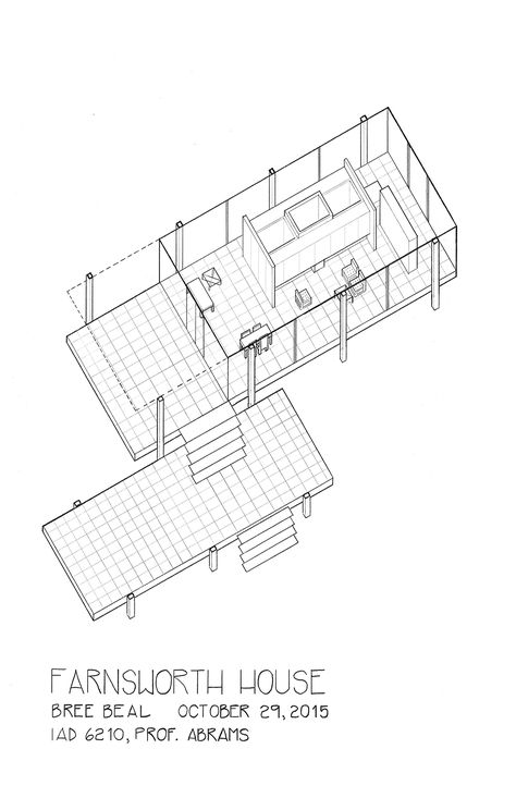 Farnsworth House Sketch, Miss Van Der Rohe, Mis Van Der Rohe, Farnsworth House Plan, Prairie Style House Plans, Mies Van Der Rohe Farnsworth House, House Design Drawing, Glass House Design, Farnsworth House