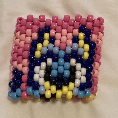 Kandi cuff bluey pattern (1/2) Kandi Patterns Cuff, Kandi Cuff Patterns, Kandi Inspo, Pony Bead Bracelets, Kandi Ideas, Kandi Cuff, Kandi Patterns, Kandi Bracelets, Pony Beads