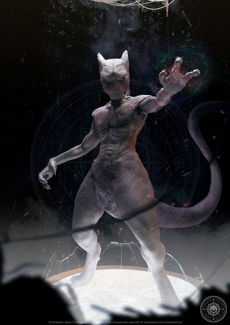 ArtStation - Mewtwo, Joshua Dunlop Joshua Dunlop, Scary Pokemon, Creepy Pokemon, Pokemon In Real Life, Pikachu Raichu, Pokemon Realistic, Real Pokemon, Pokemon Mewtwo, Mew And Mewtwo