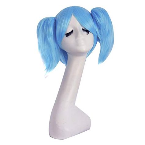 Etta Wig With 2 Ponytails, Claw Ponytail, Lovely Anime, Ponytail Wig, Blue Wig, Sky Blue Color, Short Wigs, Womens Wigs, Color Shorts