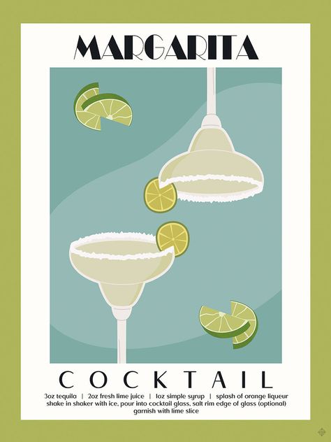 We print Cocktail Hour Margarita by Heather Myers on a bright white canvas using a printing process that covers the entirety of the canvas to ensure the most accurate depiction of the artist’s original work. Expert crafters strive to make each canvas art print the unique masterpiece your home deserves. Our framed wall art is hand-crafted and made to order to give a high quality and professional appearance. Each canvas print has preinstalled D-rings attached to the back of the product to make han Cocktail Wall Art Print, Margarita Poster, Margarita Print, Margarita Art, Colorful Cocktails, Sour Cocktail, Margarita Cocktail, Professional Appearance, Cocktail Art