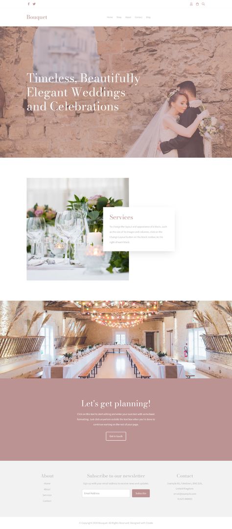 Website template for wedding suppliers, designers and stylists Diy Website Design, Wedding Brand, Wedding Services, Wedding Stylist, Mobile Responsive, Responsive Website, Website Themes, Wedding Service, Create Your Own Website